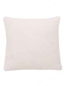 1入組45*45cm涮綿枕套,現代家居軟體隱形拉鍊設計teddy Loop絨絨沙發靠墊套 - 白色 - 查看 3