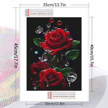 1 件鑽石畫玫瑰花全方形 Diy 鑽石馬賽克花卉手工家居裝飾 - 彩色 - 查看 2