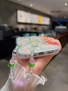 Custodia per telefono estiva a sacchetto d"aria con fiore colorato carino 1pz con cinturino dettaglio floreale, design antiscivolo compatibile con IPhone