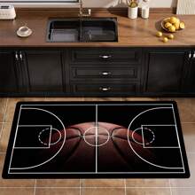 1入現代風格籃球場圖案地毯地毯,防滑與耐磨 - 彩色 - 查看 5