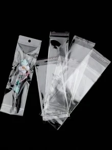 100pcs Transparent Self Sealing Adhesive Pouch OPP Bag Plastic Storage Bags With Hang Hole For Jewelry Display Package - Clear - View 5