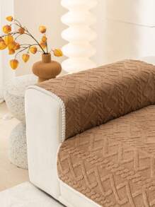 1 pièce En Peluche Coussin De Canapé + Taie D'oreiller Set , En Jacquard , Doux En Tissu Duveteux texture , Adapté Pour Toutes Les Saisons