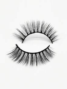 自然貓眼睫毛,1對15mm貓眼狐毛黑色自然假睫毛柔軟短假睫毛 - 黑色 - 查看 5