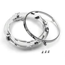 1pc Black 7-inch Led Headlight Ring Type Headlight Bracket For Jk Tj And For Road King - Black - View 7