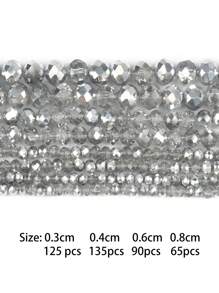 AB Clear Rondelle Crystal Beads Faceted Czech Glass Beads Loose Spacer Beads for Jewelry Making DIY Bracelet Accessories - Silver - View 3