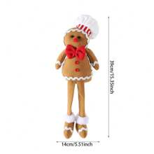 1 pereche de ornamente pentru agățat pentru bărbați de turtă dulce și brad de Crăciun, cadou pentru decorarea de Anul Nou, versiune cu picior lung, Crăciun