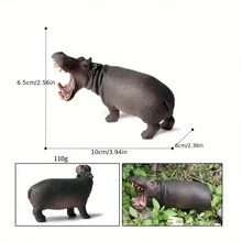 非洲叢林動物模型玩具,逼真的野生塑料動物玩具,包括大象、長頸鹿、獅子,教育玩具套裝,適合幼兒和兒童生日禮物 - 棕色 - 查看 2