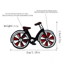 Mini Bicycle Oil Drop Shaped Brooch Pin, Can Be Used As Backpack Or Jacket Accessory - Multicolor - View 5