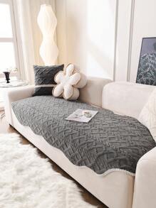 1 件毛絨四季通用沙發墊,簡約現代風格防滑沙發套,客廳沙發保護墊適合 L 形沙發和 1、2、3、4 座沙發 - 深灰色 - 查看 2