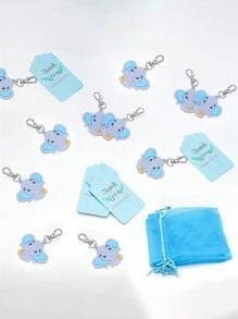 10 件裝大象主題嬰兒洗禮/生日/1 歲生日派對用品 - 藍色 - 查看 3