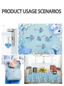 10 件裝大象主題嬰兒洗禮/生日/1 歲生日派對用品 - 藍色 - 查看 4