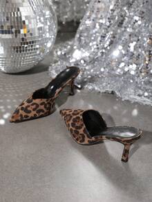 女士尖頭豹紋印花小碼鞋,以對比色塊設計的鞋跟,展現優雅的春秋穿搭 - 彩色 - 查看 7