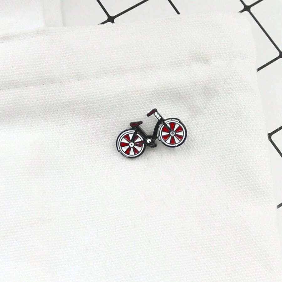 Mini Bicycle Oil Drop Shaped Brooch Pin, Can Be Used As Backpack Or Jacket Accessory - Multicolor - View 1
