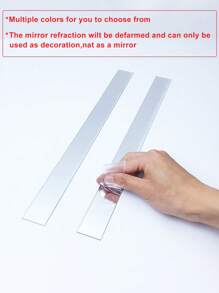 10 piezas Pegatinas de espejo decorativo con líneas largas reflectantes de acrílico, calcomanías de arte 3D autoadhesivas para decorar paredes de sala de estar, baño, oficina en casa, decoración de primavera para refrescar tu hogar, pegatinas de decoración de ramas, decoración de pared, calcomanías de vinilo para decoraciones del hogar - Plateado - Ver 7