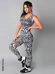 Macacão Longo Feminino Suplex Fitness Academia E Ginastica MVB Modas