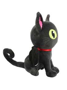 Molutian 28 公分/11.02 吋萬聖節毛絨萬聖節蝙蝠貓毛絨萬聖節蝙蝠毛絨黑貓毛絨可愛動漫卡通貓毛絨動物人物玩具毛絨枕頭節日禮物萬聖節家居裝飾 - 黑色 - 查看 9