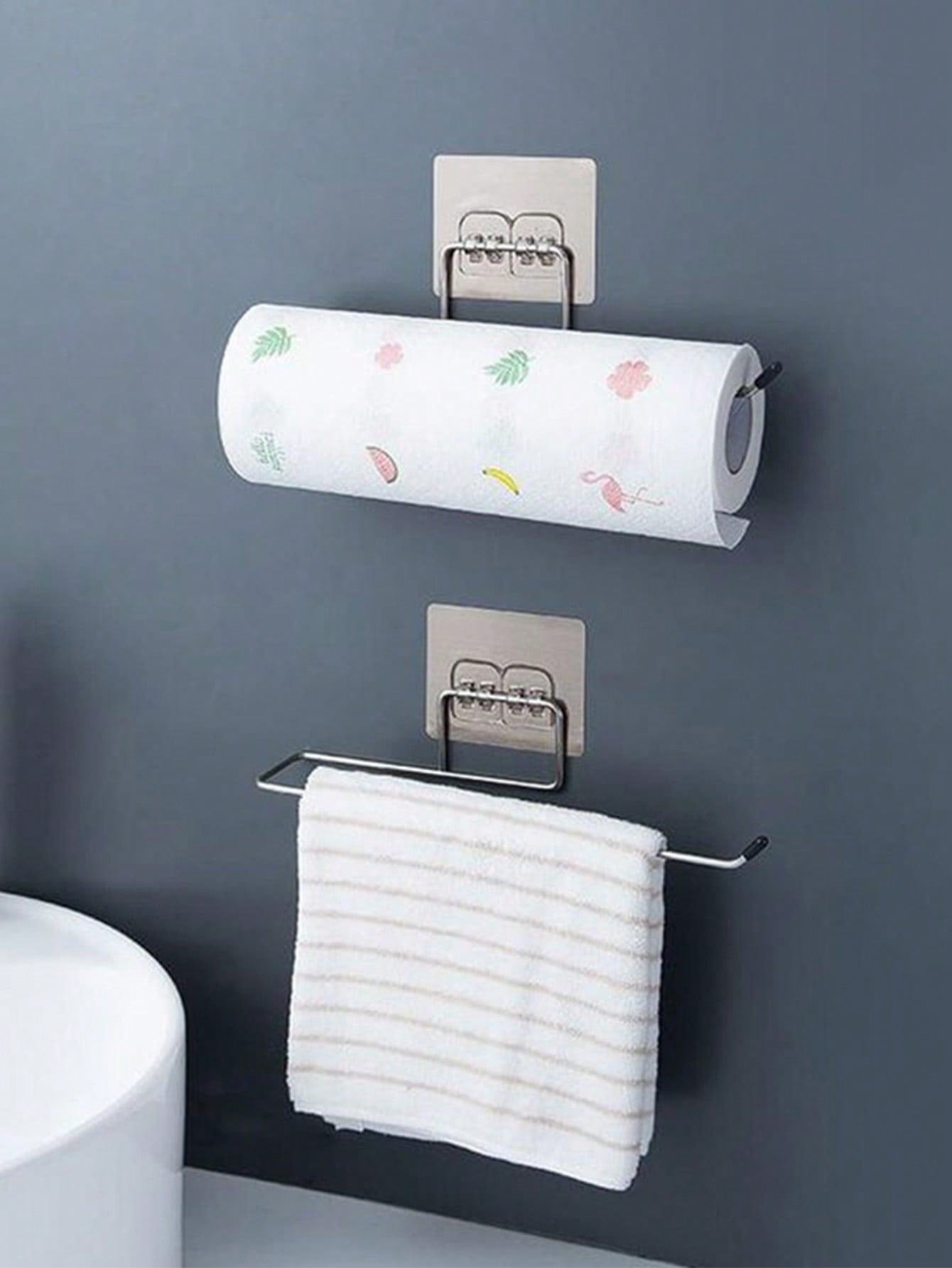 No Drill Towel Holder, Towel Rack, Bathroom Hooks, Wall Mounted Towel
