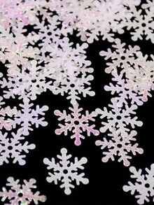 1包亮白色雪花剪纸，约300片，适用于婚礼、派对装饰、DIY圣诞装饰品、圣诞家居装饰、圣诞礼物、圣诞摆件 - 白色 - 查看 6
