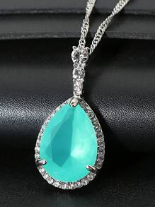 4-Piece Banquet Fashion Elegant Lake Blue Cubic Zirconia Exquisite And Gorgeous Decoration Jewelry Set Ring Earrings Necklace Women's Date Party Wedding Engagement Jewelry Accessories Valentine's Day Gift,Mom,Mother,Mother's Day,Gift