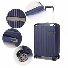 MKF Collection Tulum Large Capacity Suitcase 22.5 Inch, Luggage Hardside Hard Case Shell Suitcase Spinner Wheel For Travel - 藏蓝色 - 查看 3
