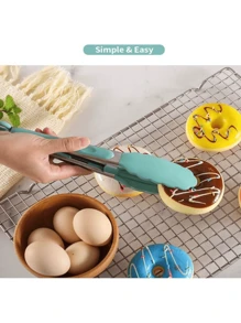 FANOVA Set 12 espatulas utensilios de cocina de silicona con mango de madera - Verde Oscuro - Ver 4