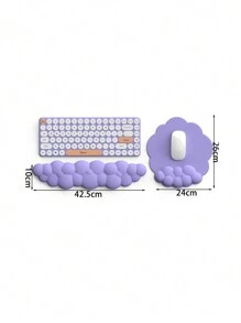 2 miếng lót chuột thiết kế đám mây silicon & kê cổ tay - Màu tím - Xem 6