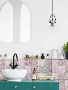 24pcs Nordic Style Self-adhesive Wall Stickers For Home Use, Suitable For Kitchen, Bathroom, Bedroom, Living Room, Restaurant. Waterproof, Oilproof, Damp-proof, Suitable For Decorating Tiles/bathroom Walls/floor Renovation - Grey - Grey - View 8