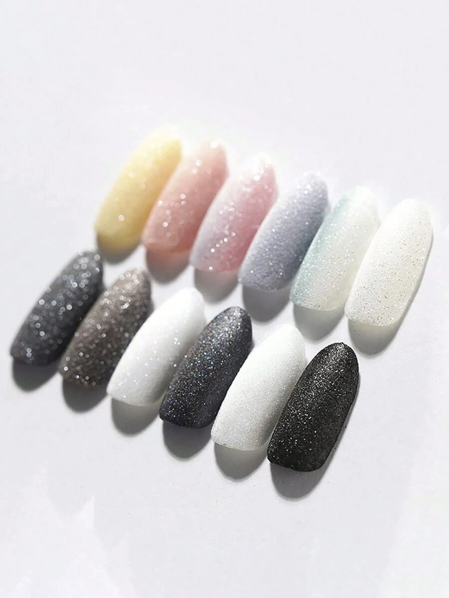 Polvo efecto Azucar para el arte de las uñas 12 pzs tonos claros, Efecto azucar para el arte de las uñas con 12 piezas - Multicolor - Ver 1