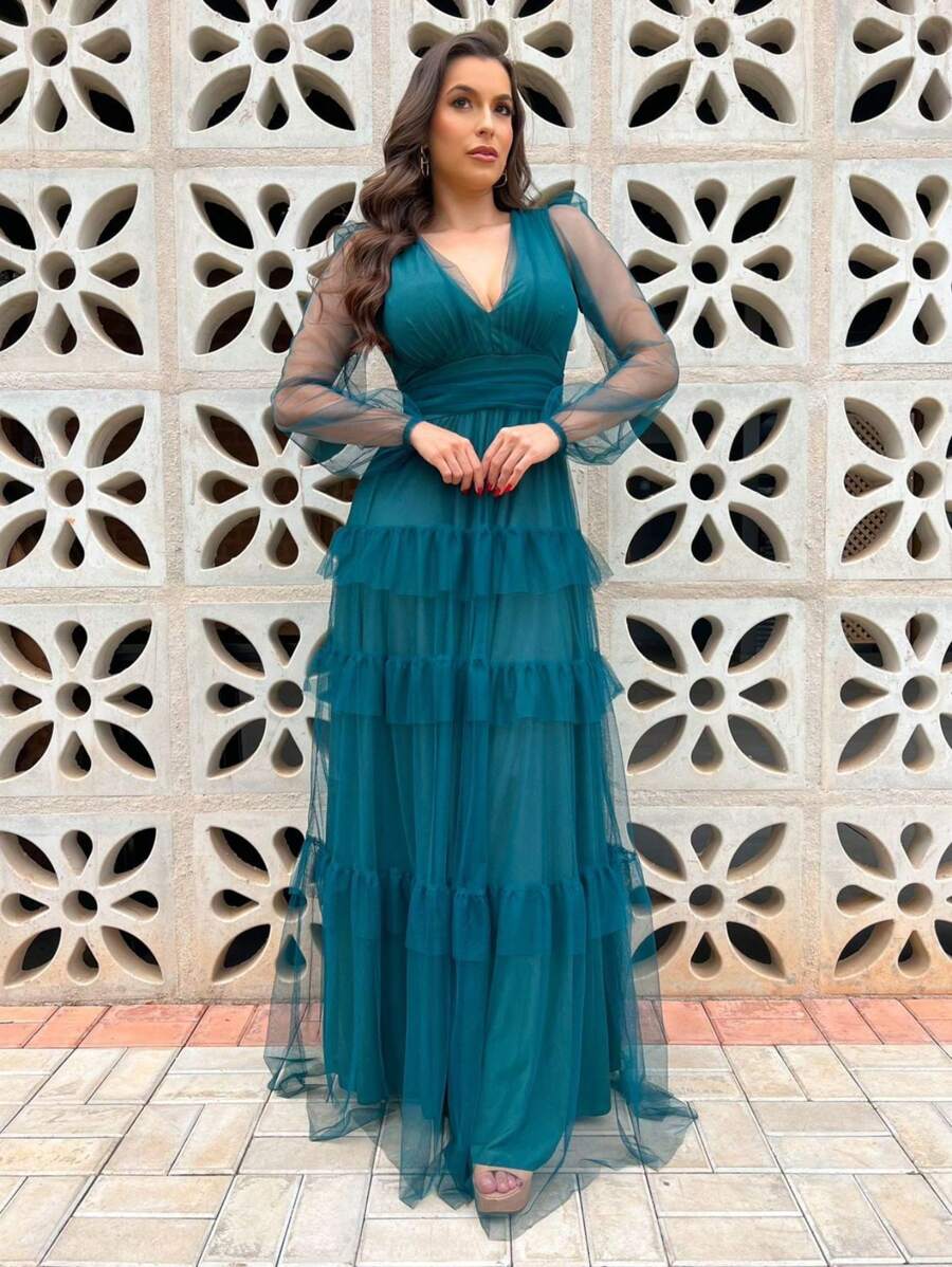 Women Dresses - Màu xanh lá cây đậm - Xem 1