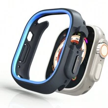 1 件 Tpu 雙色半包裹超薄防刮保護殼,兼容 41/44/45/49 毫米 Apple Watch Ultra/se/8/7/6/5/4 - 藍色 - 查看 1