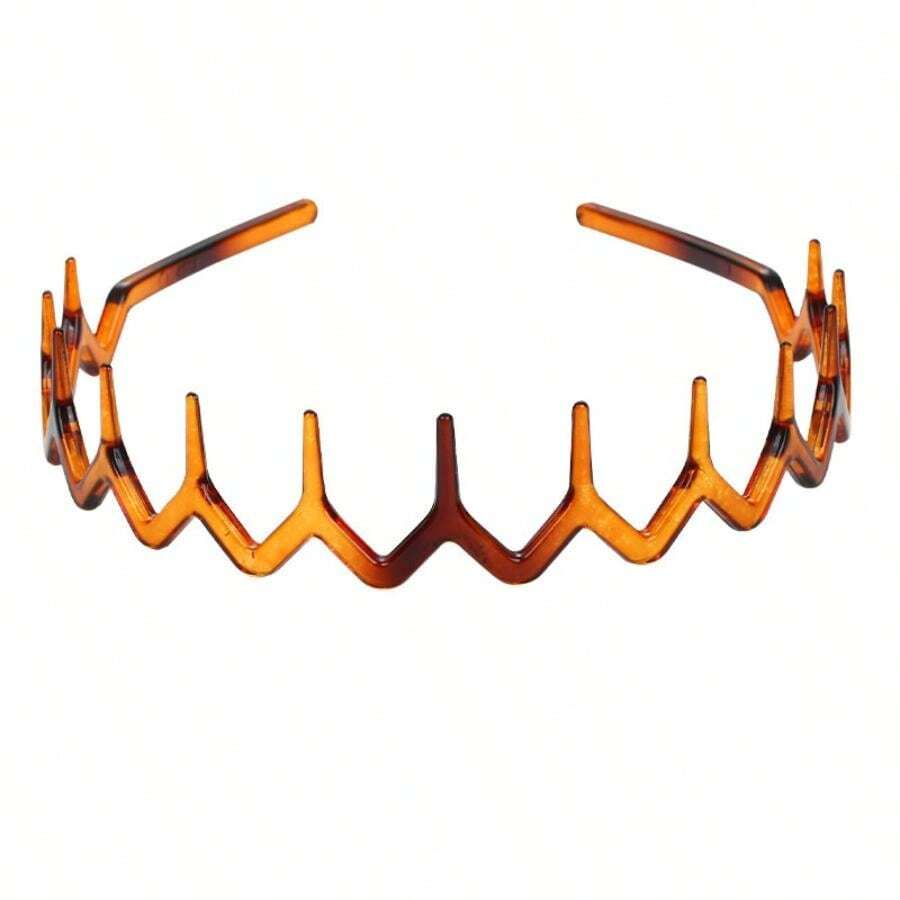 Non-slip Toothed Hairband For Fixing Fringe & Baby Hair, Suitable For Daily Use - Brown - View 1