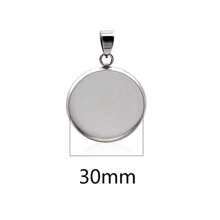 10 件/批适用于 6 8 10 12 14 16 18 20 25 30 毫米不锈钢树脂镂空凸圆形底盘镶嵌边框吊坠珠宝 DIY 珠宝配件吊坠项链