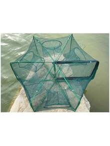 1pc Foldable Fishing Lobster Trap Crab Net, Fishing Accessory - Army Green - View 2