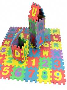 1pack 10pcs/36pcs 11.81in/1.97in/2.36in/2.76in mini Eva Foam puzzle mat Alphabet Letters Numbers Floor Mats, Children's Educational Early Learning Puzzle Game - Multicolor - View 6