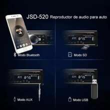 Auto Estereo Mp3 Reproductor 1 Din Con Bluetooth Y Auxiliar Para Auto JSD-520 Lite - 1 Din - Ver 3