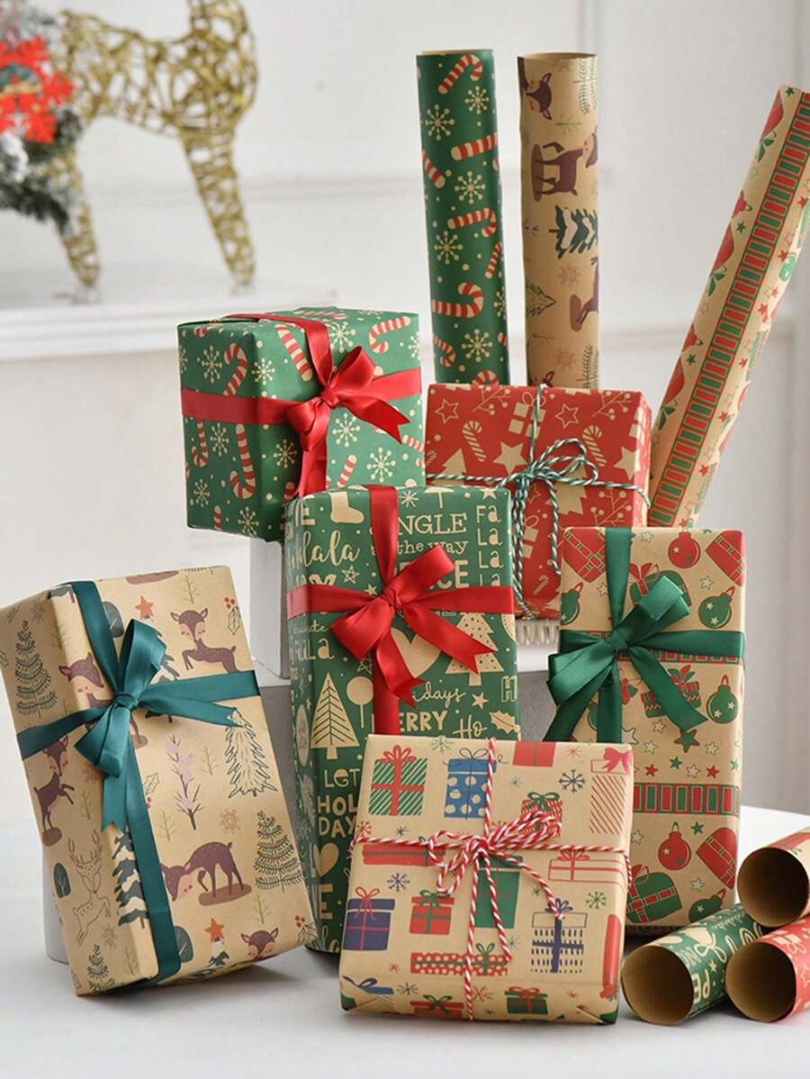 Christmas Decorative Wrapping Paper - Multicolor - View 1