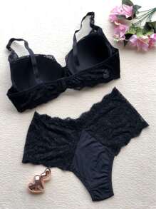 Plus Size Bra & Panty Sets - màu đen - Xem 3