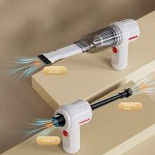 可攜式高功率手持式無線汽車吸塵器,帶汽車/家用雙用充電,無線使用 - 杏色 - 查看 2