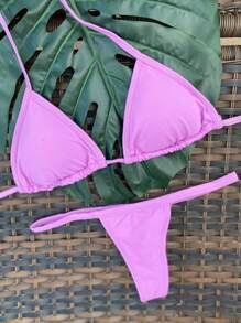 Women Bikini Sets - 紫丁香色 - 查看 1