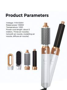 Đã nâng cấp 5 trong 1 Nóng Không khí Lược , Không khí Uốn xoăn , Bàn chải duỗi tóc , Tốc độ cao Máy sấy tóc Với Đồng hồ tự động Uốn xoăn - trắng - Xem 4