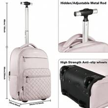 ZOMFELT Rolling Backpack For Women Men, Carry On Luggage Travel Backpack With Wheels, 17 Inch Laptop Backpack With Toiletry Bag, Wheeled Backpack For Travel Trip Business,Valentine's Day, Mother's Day, New Year's Gifts, Graduation Season Gifts, St. Patrick's Day - Mauve Purple - View 5