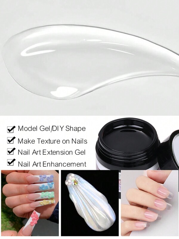 30G Clear Builder Nail Gel, U/Led Hard Gels Fast Building Strengthen