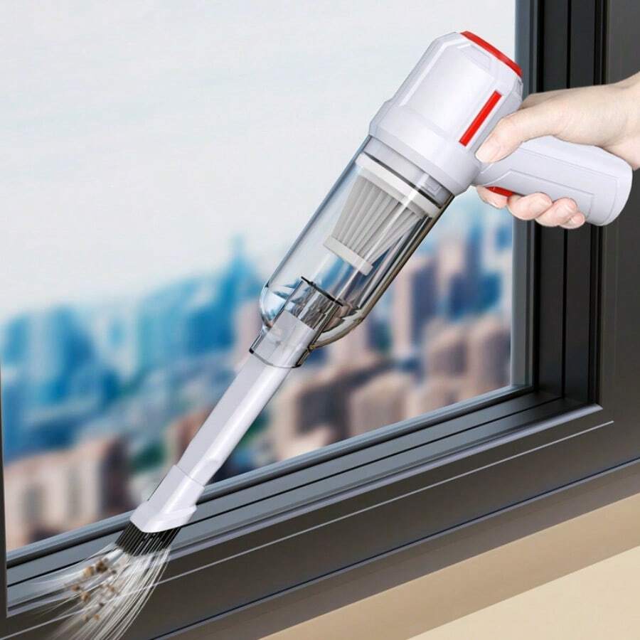 可攜式高功率手持式無線汽車吸塵器,帶汽車/家用雙用充電,無線使用 - 杏色 - 查看 1