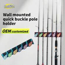 ROLLFISH 1pc Red/blue Pvc Rotatable Fishing Rod Holder Without Drilling - Red - View 4