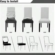 1pc 160gsm Christmas Design Universal Elastic Chair Cover, Decoration, Hotel, Kitchen, Festival Chair Slipcover, Anti-dirt And Cushion - Multicolor - View 5