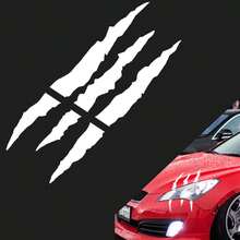 1pc Car Monster Sticker Scratch Stripe Claw Marks Car Auto Headlight Decal Car Styling White/Red/Black - White - View 11