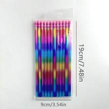 12 Piezas/paquete Lápices Con Goma De Colores Surtidos - Multicolor - Ver 4