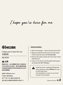 1入組墨綠色植物臨時刺青貼紙,附有英語句子“我希望你是為我而來”,防水、防汗、無反光、耐用、極簡風格多種用途,男女適用,可貼在手臂、鎖骨、肩膀等部位,是情侶的完美選擇 - 黑色 - 查看 5