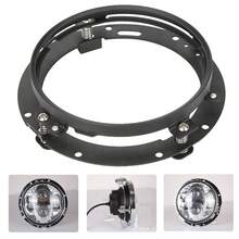 1pc Black 7-inch Led Headlight Ring Type Headlight Bracket For Jk Tj And For Road King - Black - View 1