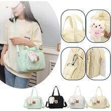 1個純色嬰兒尿布包組織者孕婦袋動物卡通便攜尼龍媽媽旅行手提袋配飾 - 粉色 - 查看 6